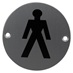 Eclipse Male Symbol Signage 76mm - Satin Anodised Aluminium