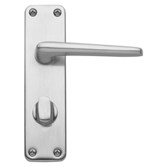 Edinburgh Lever on Backplate Bathroom Satin Aluminium Door Handle