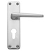 Edinburgh Lever on Backplate Euro Lock Satin Aluminium Door Handle