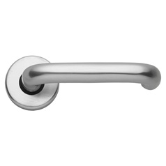Round Bar Budget Lever on Rose Aluminium Door Handle