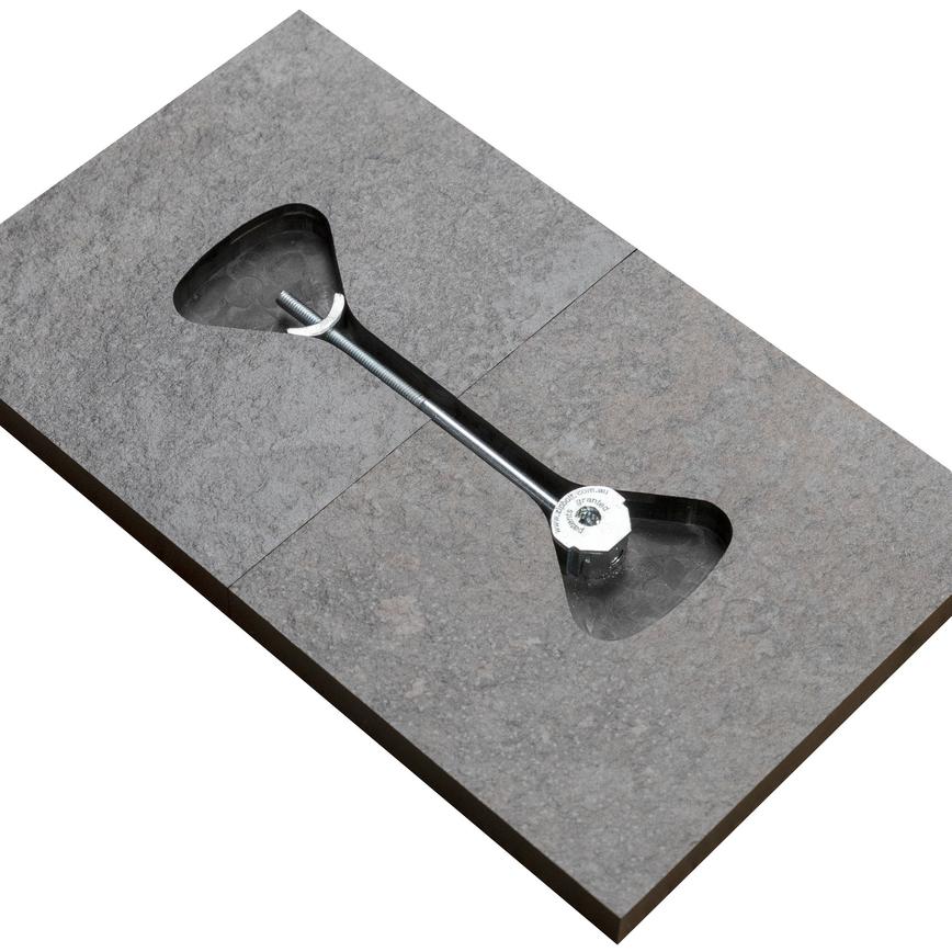 Zipbolt Compact Laminate Worktop Connecting Bolt in Situ