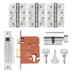 Sparka Satin Stainless Steel 78mm Case 56.5mm Backset Euro Profile Mortice Sashlock Pack