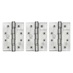 Sparka Satin Stainless Steel 102mm x 76mm Heavy Duty Grade 13 Ball Bearing Fire Rated Butt Hinge Pack of 3
