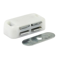 TIMCO White 40mm x 22mm Magnetic Cupboard Catch Pack of 10