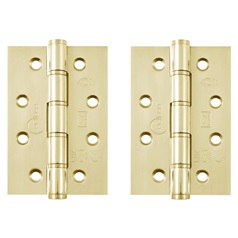 Eclipse Polished Brass 102mm x 76mm Light Duty Grade 7 Washered Fire Rated Butt Hinge Pack of 2