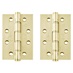 Eclipse Polished Brass 102mm x 76mm Light Duty Grade 7 Washered Fire Rated Butt Hinge Pack of 2