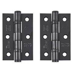 Eclipse Matt Black 76mm x 51mm Light Duty Grade 7 Ball Bearing Fire Rated Butt Hinge Pack of 2