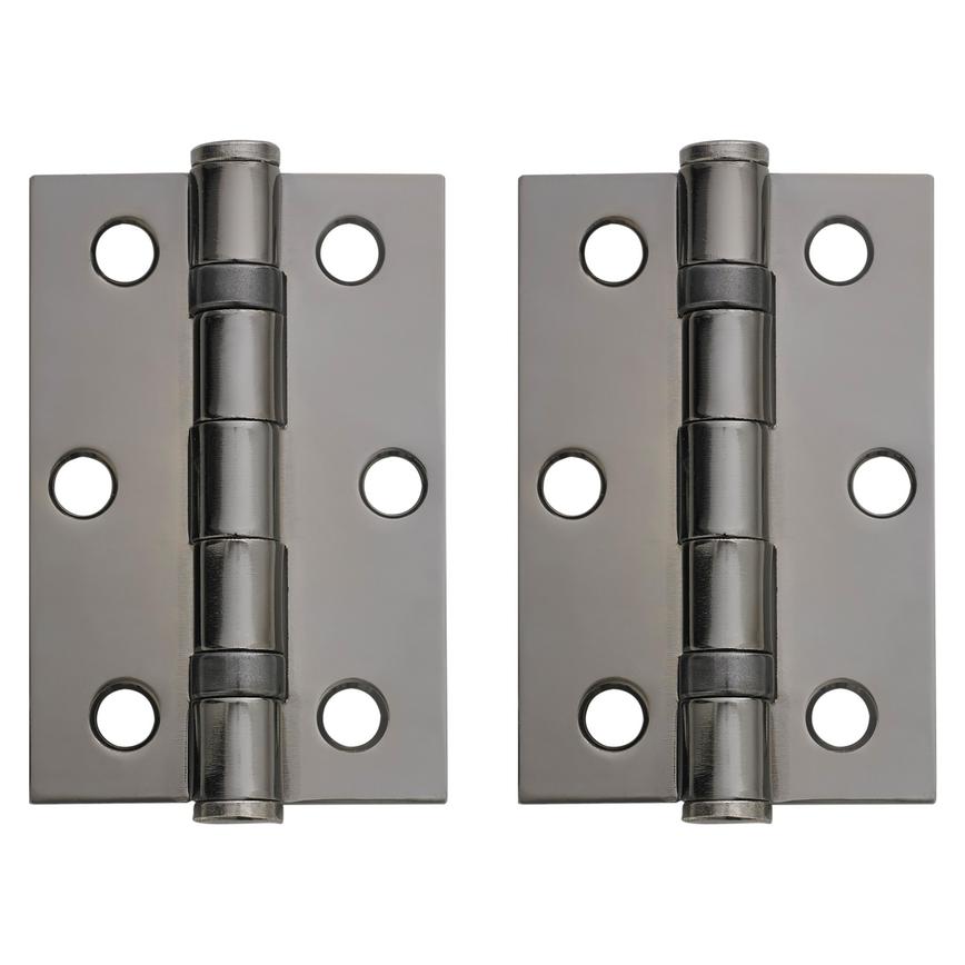 Polished Black Nickel 76mm x 50mm Light Duty Ball Bearing Butt Hinge