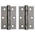 Polished Black Nickel 76mm x 50mm Light Duty Ball Bearing Butt Hinge