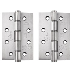 Eclipse Satin Stainless Steel 76mm x 51mm Light Duty Grade 7 Washered Fire Rated Butt Hinge Pack of 2