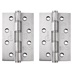 Eclipse Satin Stainless Steel 102mm x 76mm Light Duty Grade 7 Washered Fire Rated Butt Hinge Pack of 2
