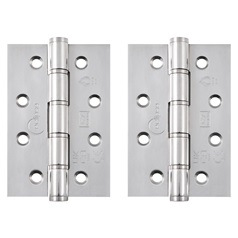 Eclipse Polished Stainless Steel 102mm x 76mm Light Duty Grade 7 Washered Fire Rated Butt Hinge Pack of 2