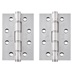 Eclipse Polished Stainless Steel 102mm x 76mm Light Duty Grade 7 Washered Fire Rated Butt Hinge Pack of 2