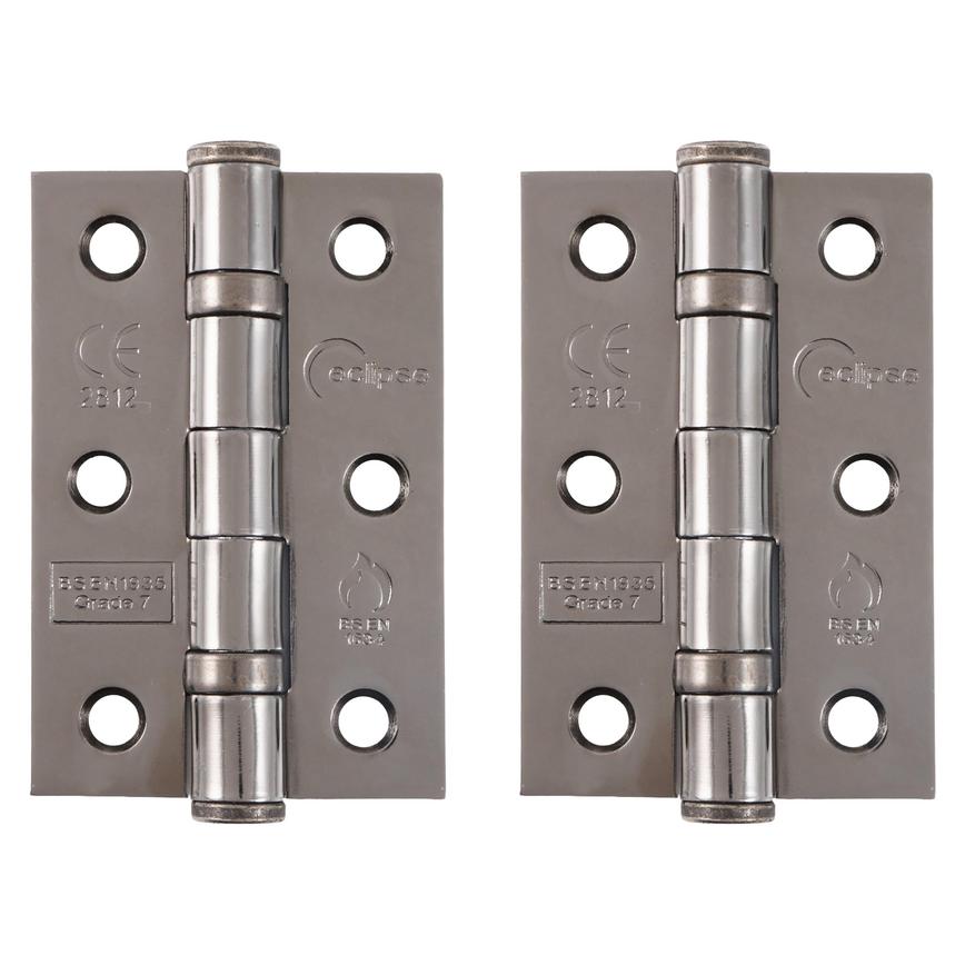 Eclipse Black Nickel 76mm x 51mm Light Duty Grade 7 Ball Bearing Fire Rated Butt Hinge Pack of 2
