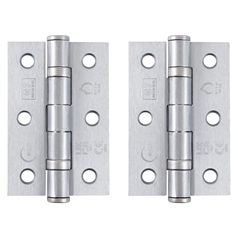 Eclipse Satin Chrome 76mm x 51mm Light Duty Grade 7 Ball Bearing Fire Rated Butt Hinge Pack of 2