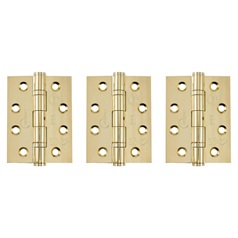 Eclipse Polished Brass 102mm x 76mm Heavy Duty Grade 13 Ball Bearing Fire Rated Butt Hinge Pack of 3
