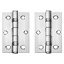 Polished Chrome 76mm x 50mm Light Duty Ball Bearing Butt Hinge Pack of 2