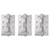 Eclipse Satin Stainless Steel 102mm x 76mm Light Duty Grade 7 Washered Fire Rated Butt Hinge Pack of 3