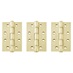Eclipse Polished Brass 102mm x 76mm Light Duty Grade 7 Washered Fire Rated Butt Hinge Pack of 3