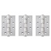 Eclipse Polished Stainless Steel 102mm x 76mm Light Duty Grade 7 Washered Fire Rated Butt Hinge Pack of 3