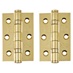Eclipse Polished Brass 76mm x 51mm Light Duty Grade 7 Ball Bearing Fire Rated Butt Hinge Pack of 2