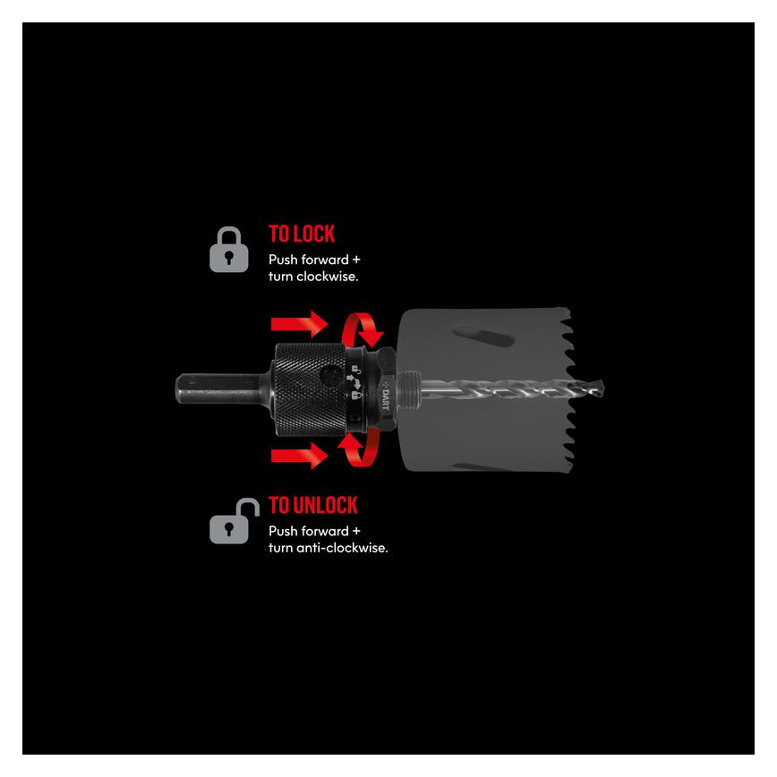 DART Quick Release Arbor Set Locking and Unlocking Function