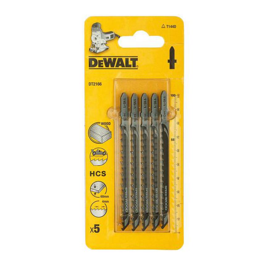 DeWalt 100mm T144D T-Shank Wood Jigsaw Blades Pack of 5