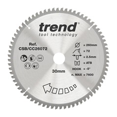 Trend 260mm x 30mm 48T Hardwood Mitre Saw Blade