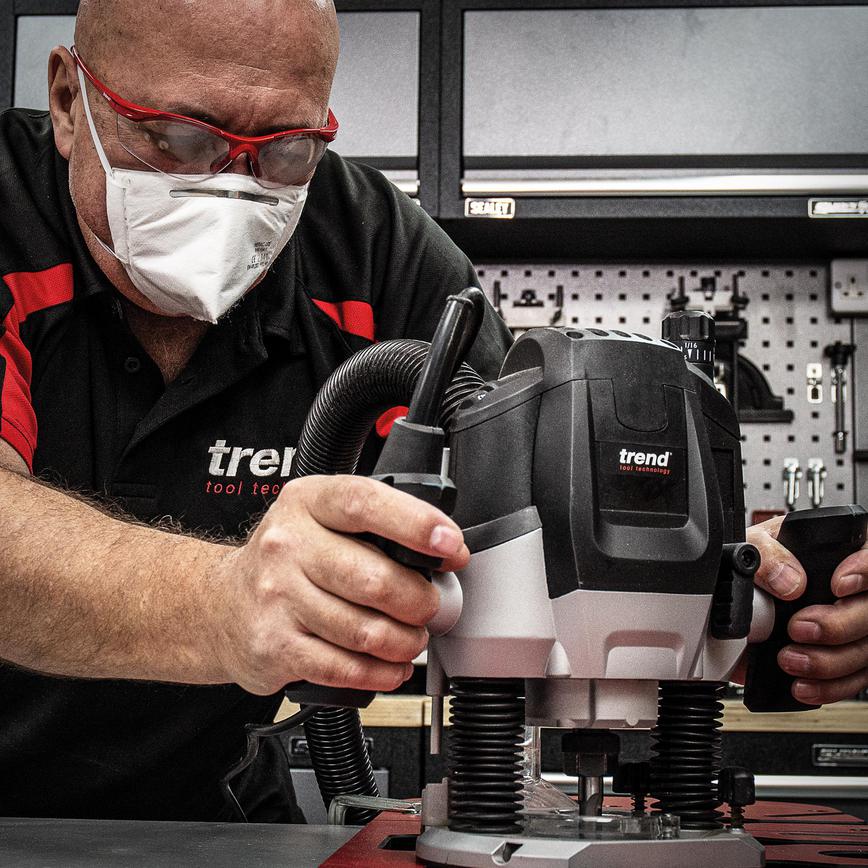 Trend FFP2 Respirator in use with Router