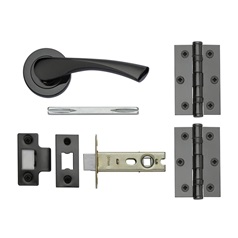 Sofia Lever on Rose Black Nickel Door Handle Pack