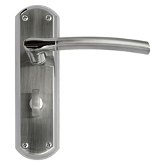 Dale Hardware Newington Lever on Backplate Bathroom Satin Chrome Door Handle Single