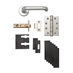 Roundbar Aluminium Fire Rated Rose Handle Latch Pack