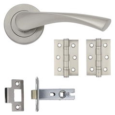 Sofia Sat Nickel Rose Handle Latch Pack