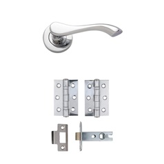 Fino Polished Chrome Rose Handle Latch Pack