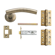 Turin Rose Latch Pack Antique Brass Cut Out