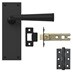 Fuller and Forge Arno Matt Black Lever on Backplate Latch Door Handle Pack