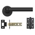 Fuller and Forge Como Matt Black Lever on Rose Door Handle Pack