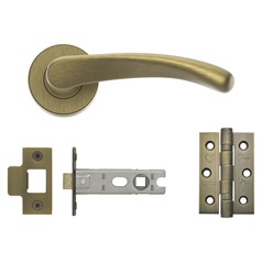 Fuller and Forge Garda Antique Brass Lever on Rose Door Handle Pack