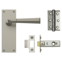 Fuller and Forge Arno Satin Nickel Lever on Backplate Latch Door Handle Pack