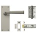 Fuller and Forge Arno Satin Nickel Lever on Backplate Latch Door Handle Pack
