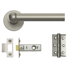 Fuller and Forge Como Satin Nickel Lever on Rose Door Handle Pack