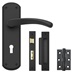 Fuller and Forge Garda Matt Black Lever on Backplate Lock Door Handle Pack