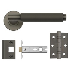 Fuller and Forge Iseo Satin Bronze Knurled Lever on Rose Door Handle Pack