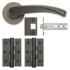 Fuller and Forge Garda Satin Bronze Lever on Rose Door Handle Pack