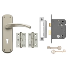 F&F Garda Sat Nickel Bplate Lock Pk Primary