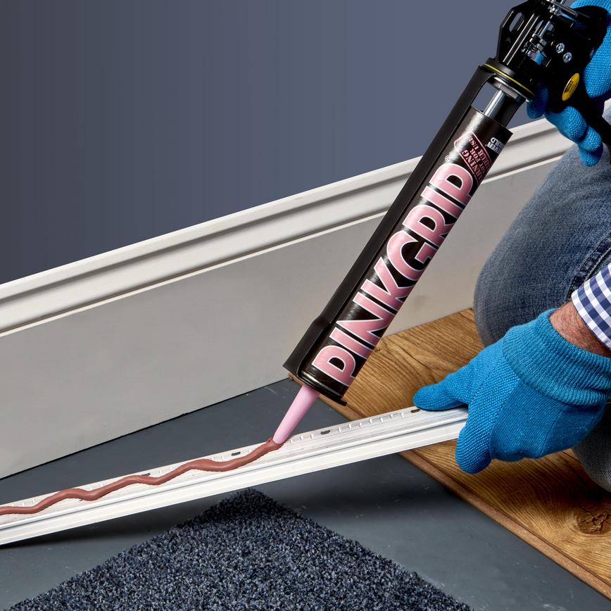 Everbuild Pinkgrip Adhesive Skirting Application v2