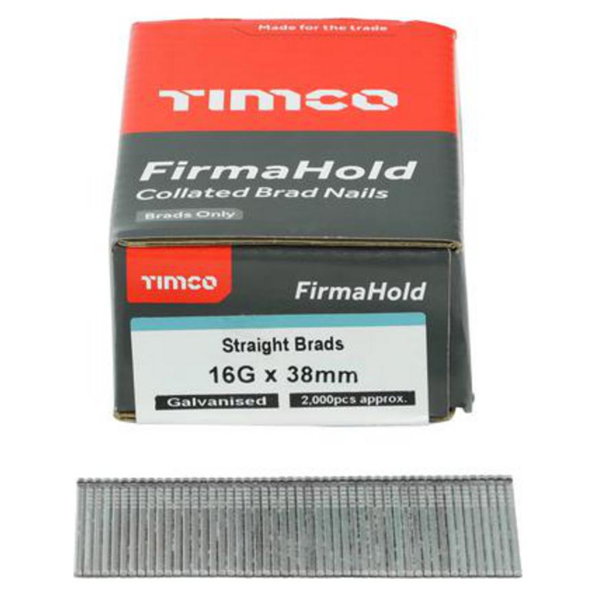Firmahold 16G Straight Brads 38mm Box and Brads