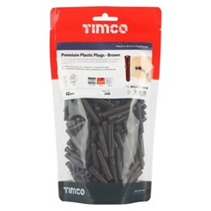 TIMCO 42mm Plastic Plug Brown in Packaging