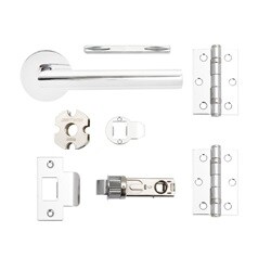 Jigtech Minim Polished S/Steel Slim Rose Handle Latch Pack