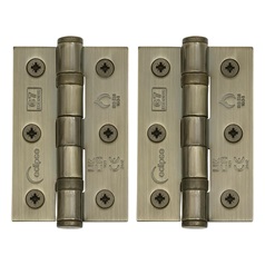 Eclipse Antique Brass 76mm x 51mm Light Duty Grade 7 Ball Bearing Fire Rated Butt Hinge Pack of 2